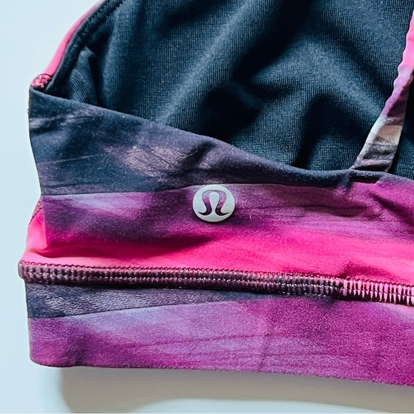 🛑SOLD🛑Lululemon Energy Bra *Nulux Size 8 Central saint martins Pink black - Picture 9 of 11